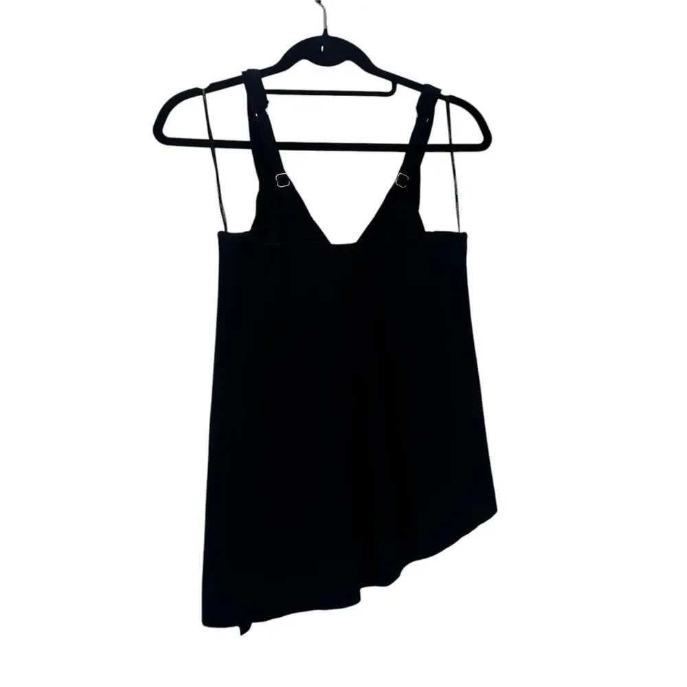 Magicsuit Draped CowlNeck Winnie Tankini Top Adjustable Straps Black Size 8 NWOT